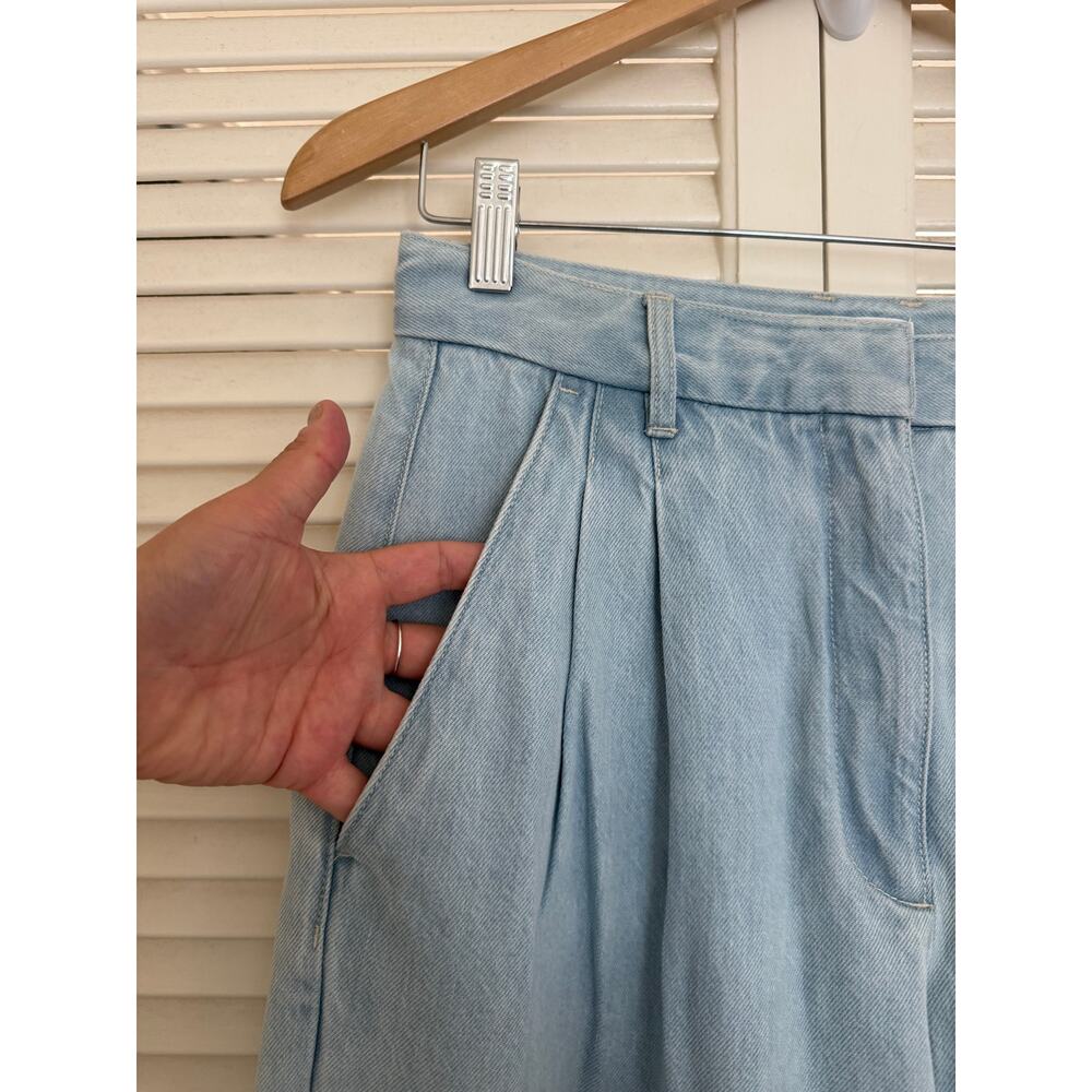Babaton Artizia Blue Formula Wide Leg Jeans Size 8 Pleated Y2K Modern Minimal - Picture 5 of 9